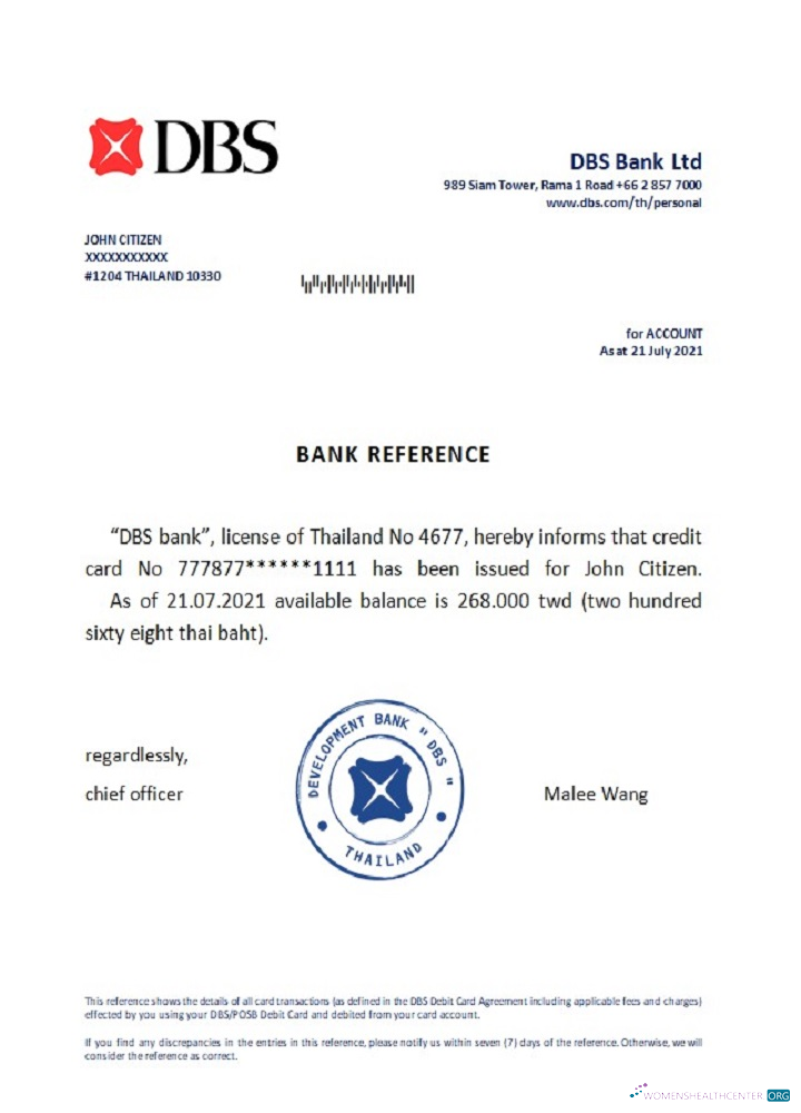 Download Thailand DBS bank reference Photoshop template